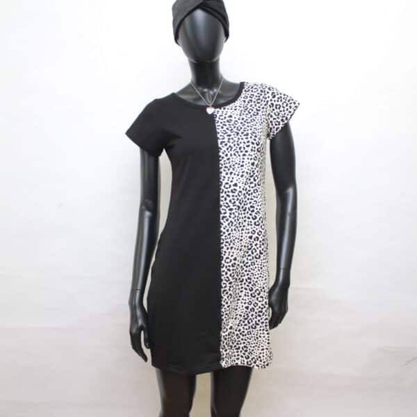 Handmade Dress: Black&White Wild Split