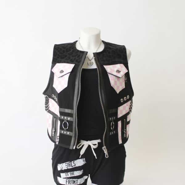 Jeansweste: Gr.L- Rose Check Black – Bild 10
