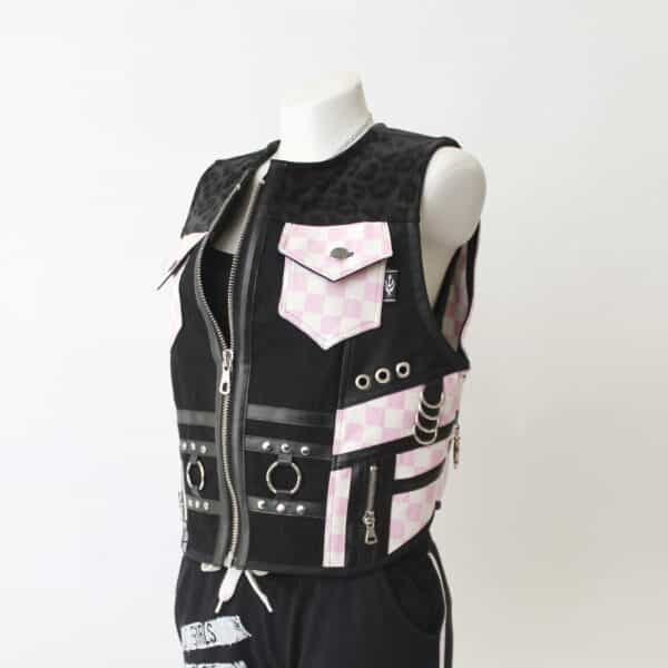 Jeansweste: Gr.L- Rose Check Black