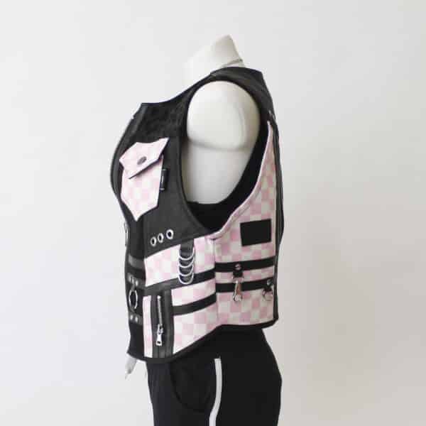 Jeansweste: Gr.L- Rose Check Black – Bild 7