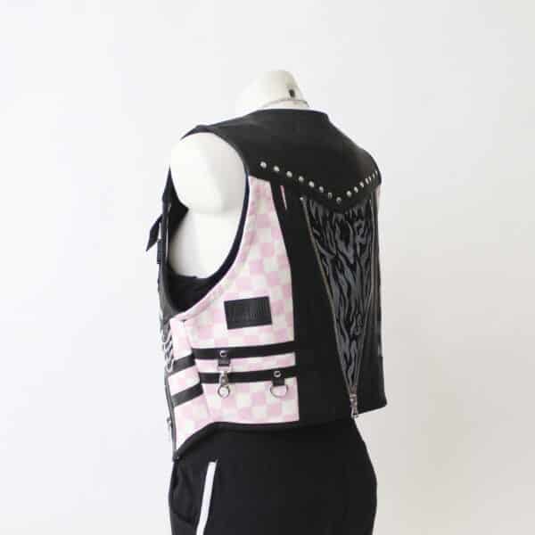 Jeansweste: Gr.L- Rose Check Black – Bild 6