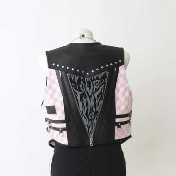 Jeansweste: Gr.L- Rose Check Black – Bild 5