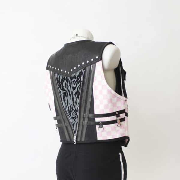 Jeansweste: Gr.L- Rose Check Black – Bild 4