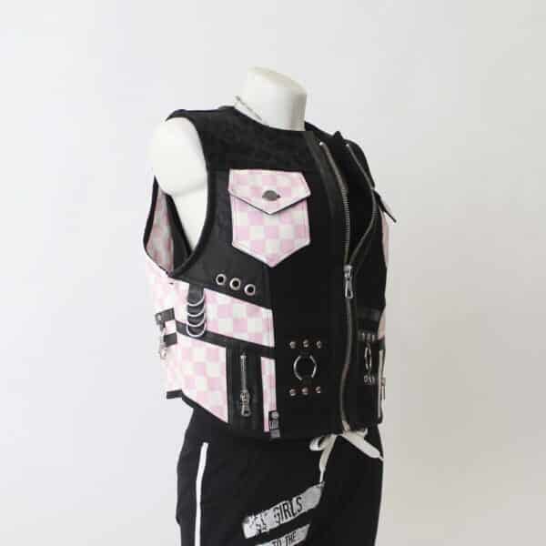 Jeansweste: Gr.L- Rose Check Black – Bild 2