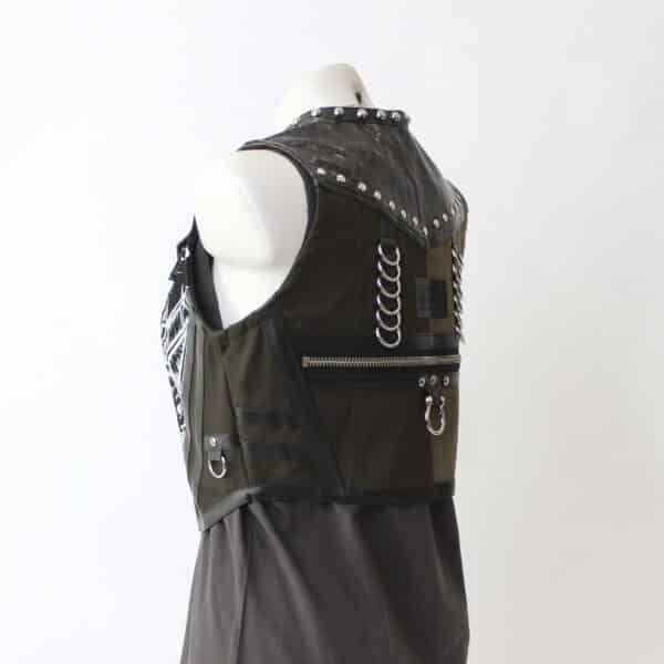 Jeansweste: Gr.XS- Studded Sewicidal Olive – Bild 4