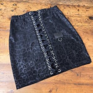 Lace-Up Skirt: Black Leo