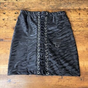Lace-Up Skirt: Black Tiger