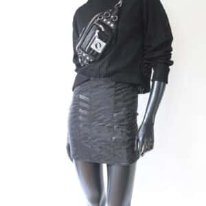 Stretch Skirt: Black Zebra