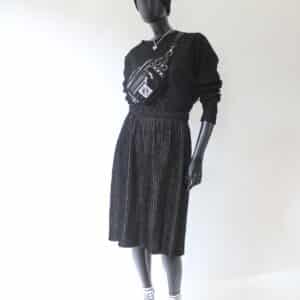 Plissee Skirt: Black Leo