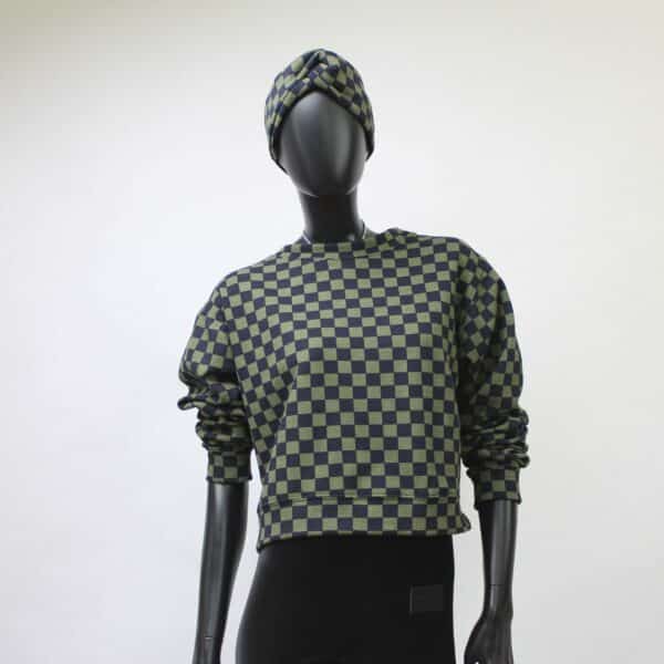 Handmade Sweater Olive Check – Bild 8