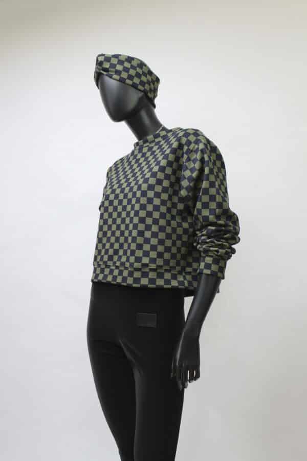 Handmade Sweater Olive Check – Bild 7
