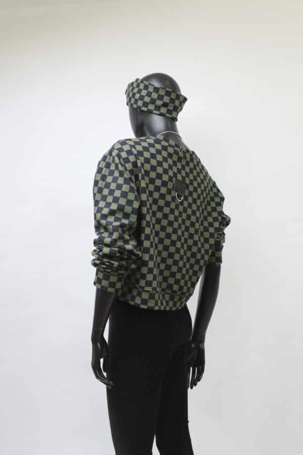 Handmade Sweater Olive Check – Bild 6