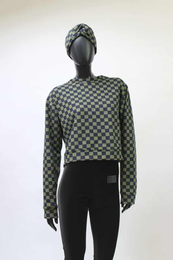 Handmade Sweater Olive Check