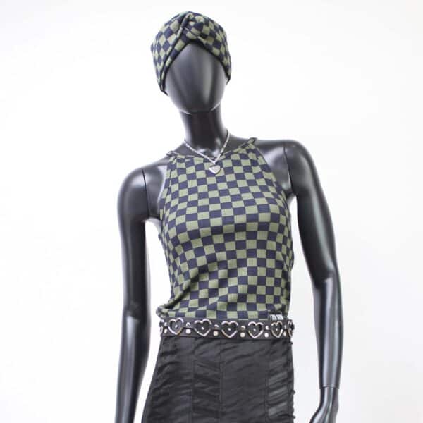 Handmade TankTop: Olive Check