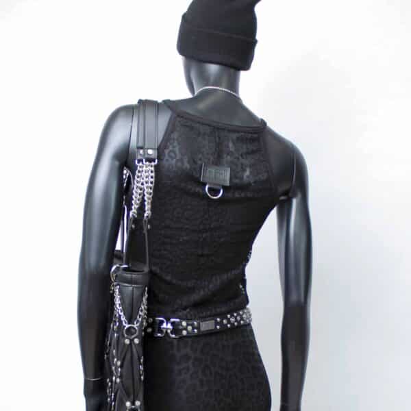 Handmade singlelayer TankTop: Black Leo Mesh – Bild 3