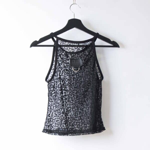 Handmade singlelayer TankTop: Black Leo Mesh – Bild 6