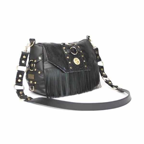 Handmade Purse: Golden Black Fringes – Bild 4