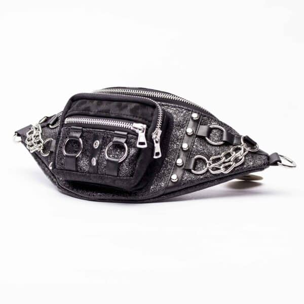 Clip Hipbag: Black Chained Glam
