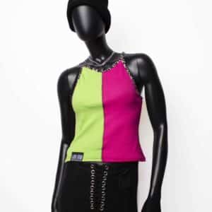Handmade TankTop: Pink Poison Split