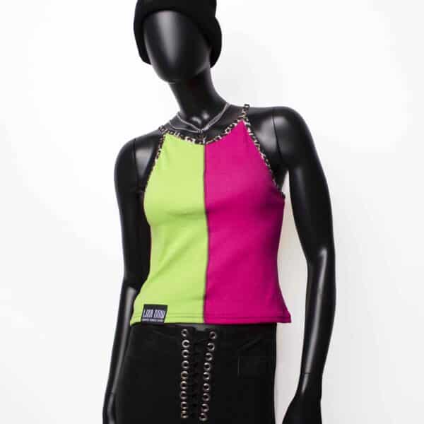 Handmade TankTop: Pink Poison Split