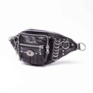 Clip Hipbag: Black Fringes