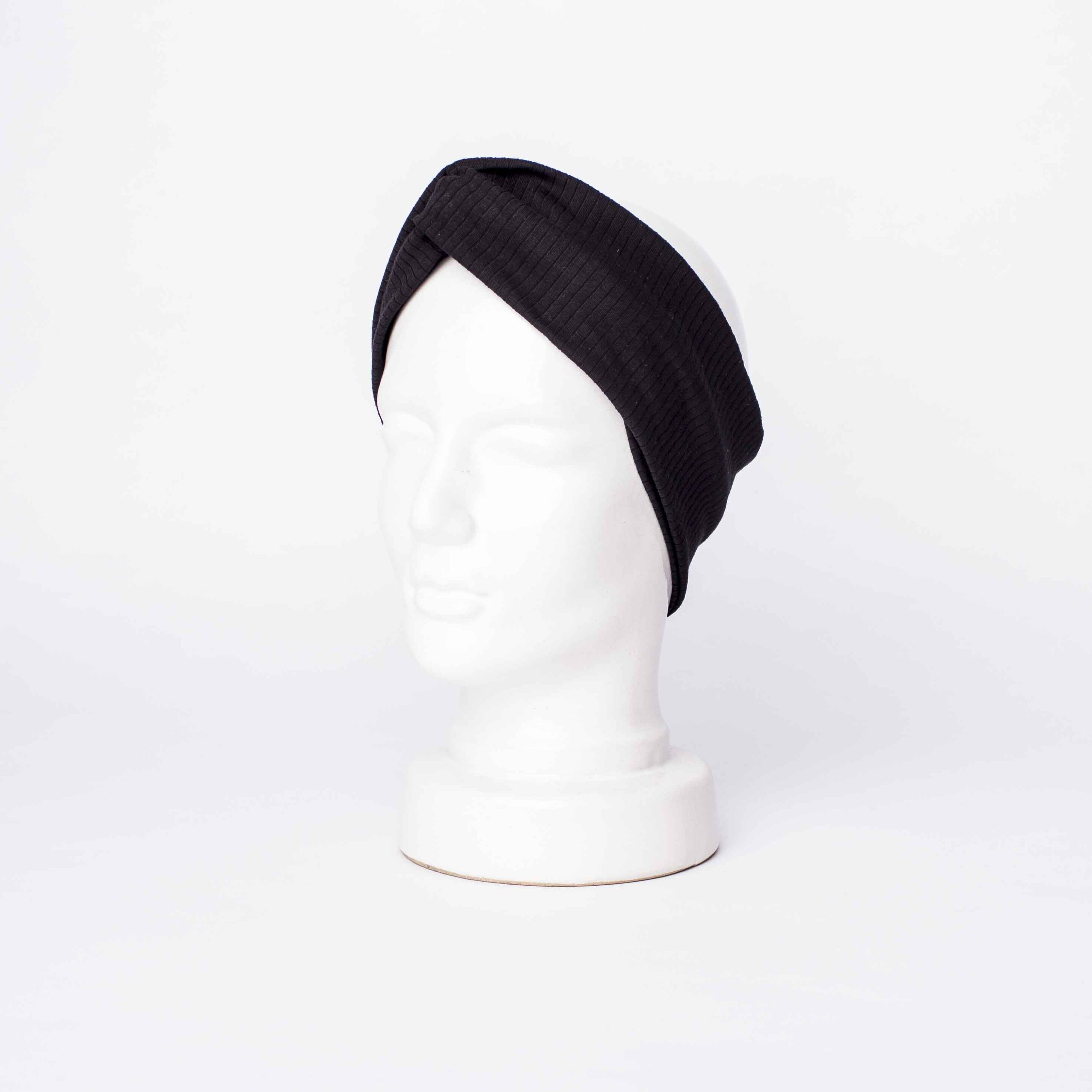 Headband Turban: Black Rib – Bild 2