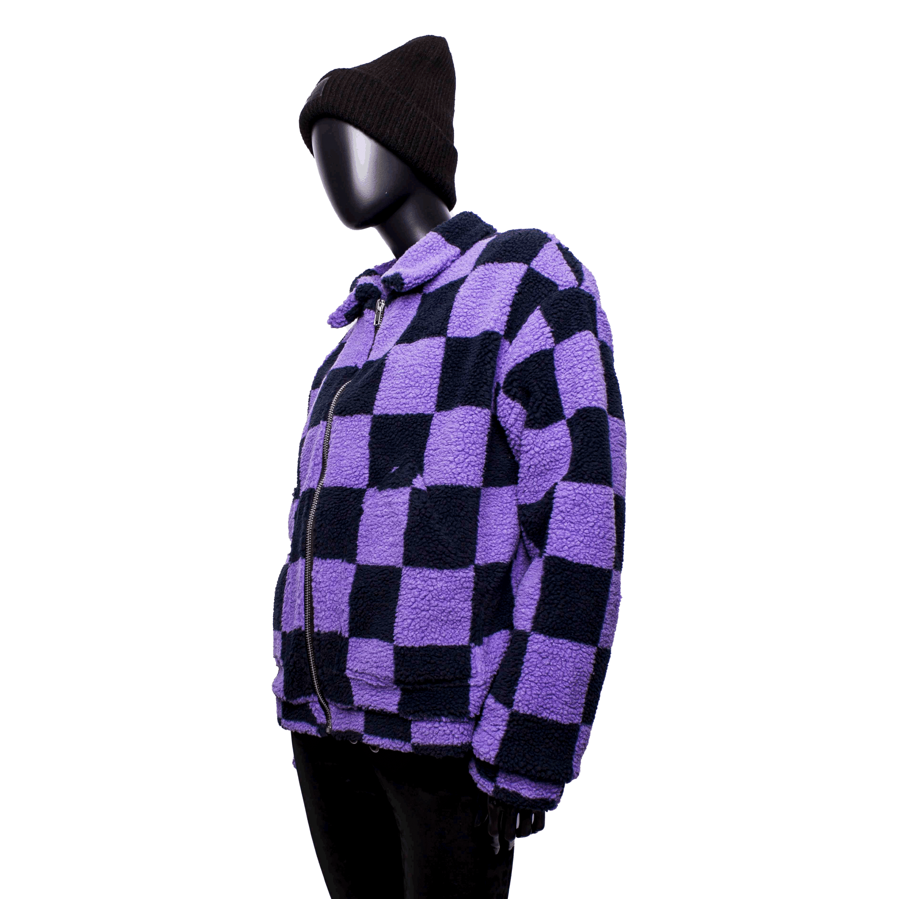 Handmade Oversized Jacket: Violet Check