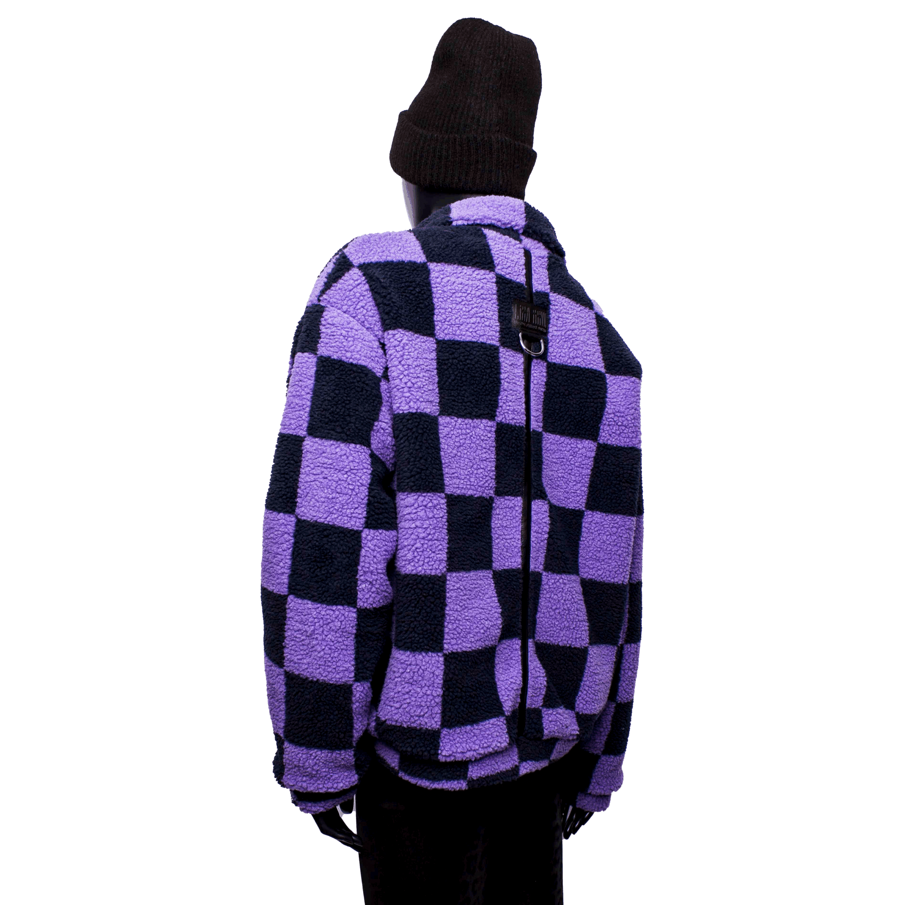 Handmade Oversized Jacket: Violet Check – Bild 7