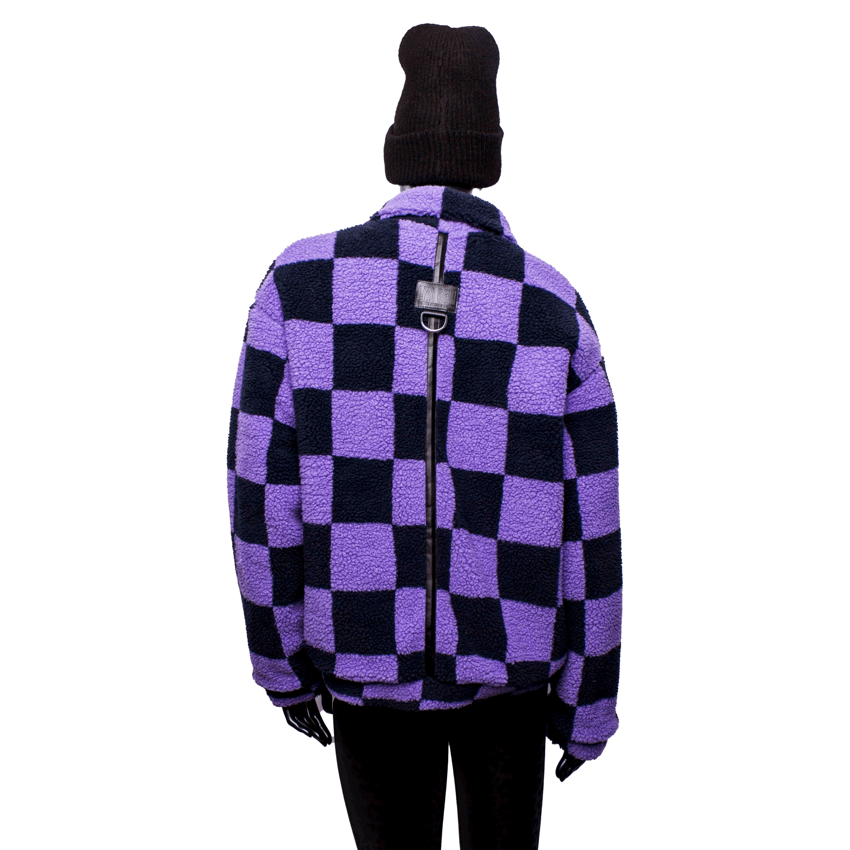 Handmade Oversized Jacket: Violet Check – Bild 6