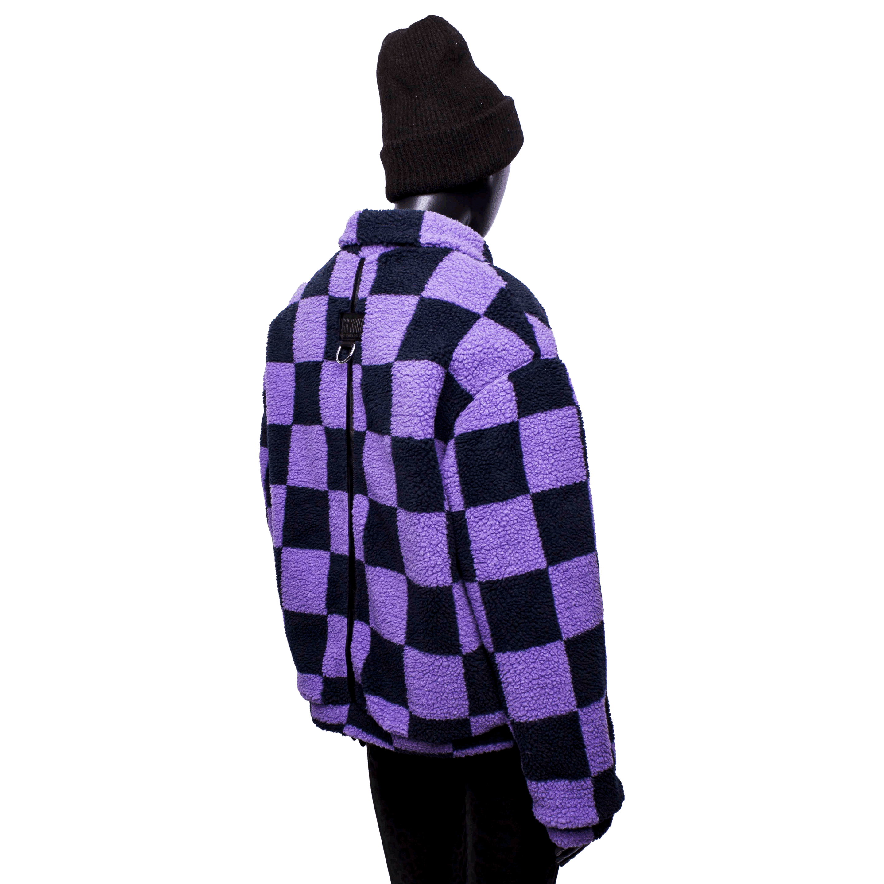 Handmade Oversized Jacket: Violet Check – Bild 5