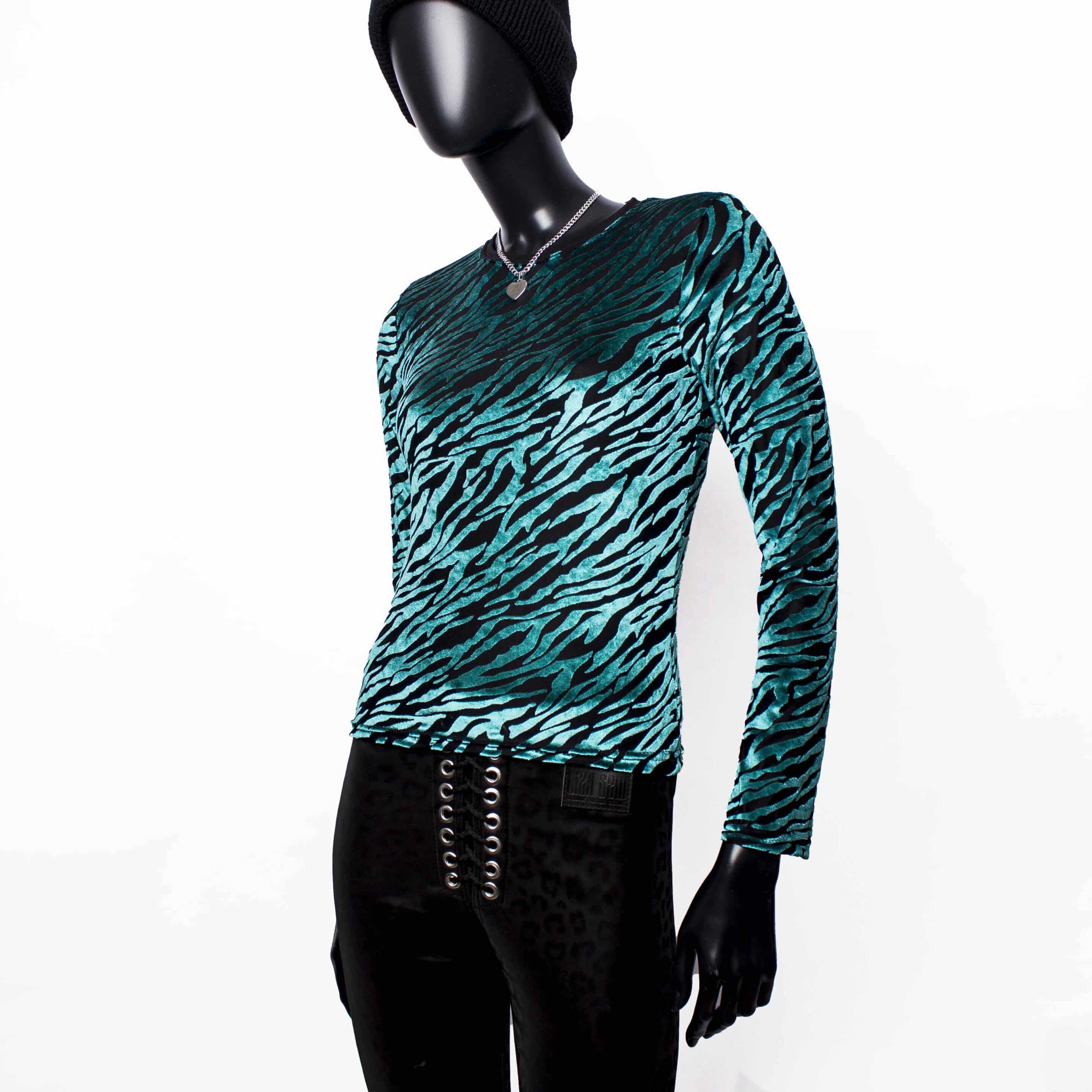 Handmade Longsleeve: Mesh Flock Tiger – Bild 4