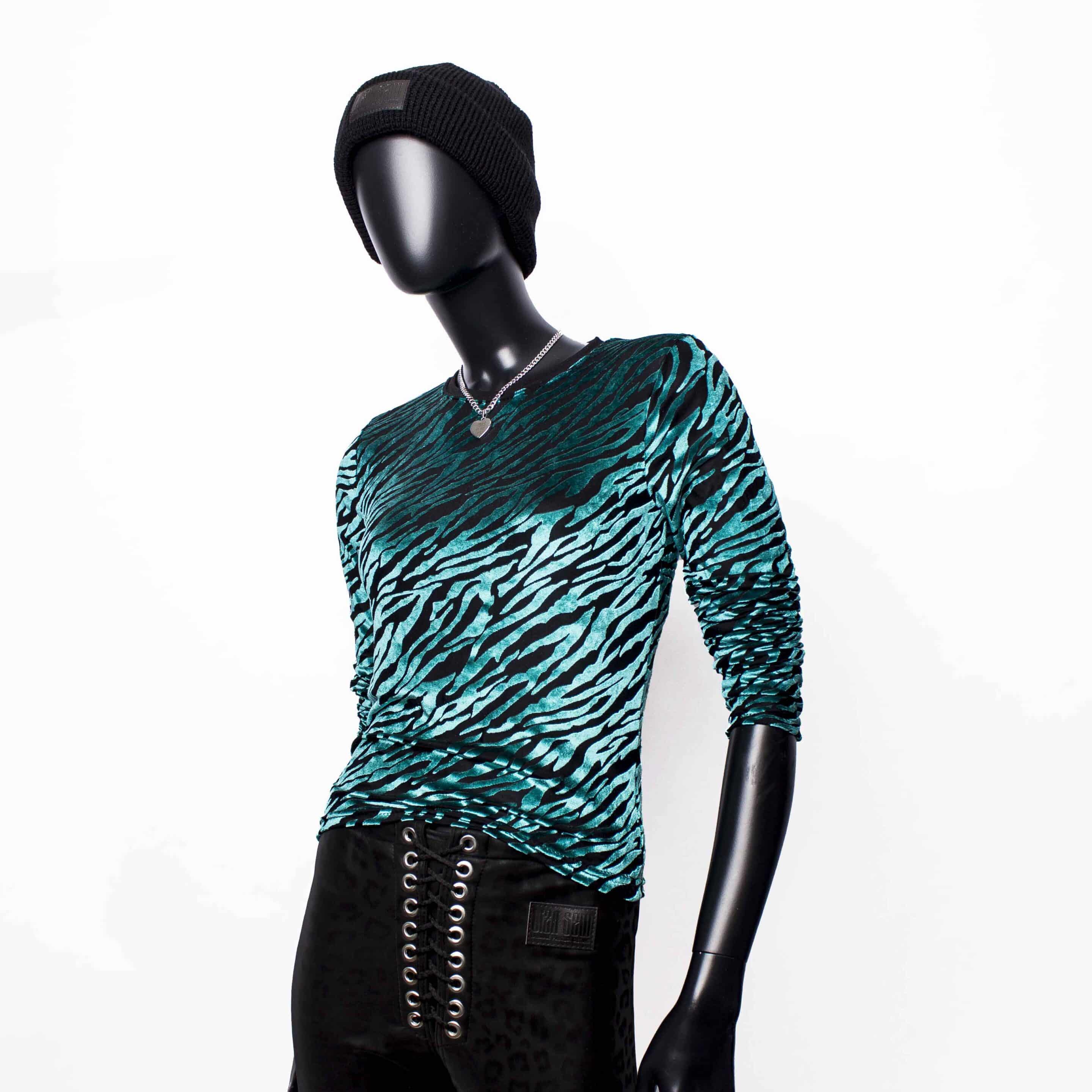 Handmade Longsleeve: Mesh Flock Tiger – Bild 3