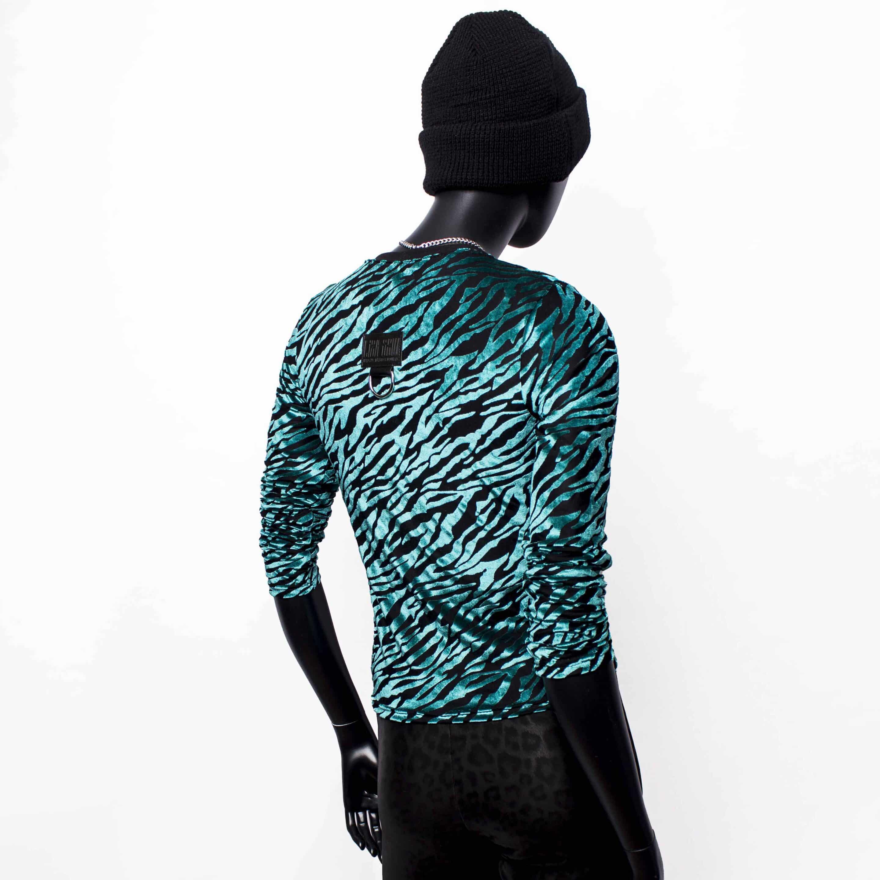 Handmade Longsleeve: Mesh Flock Tiger – Bild 2